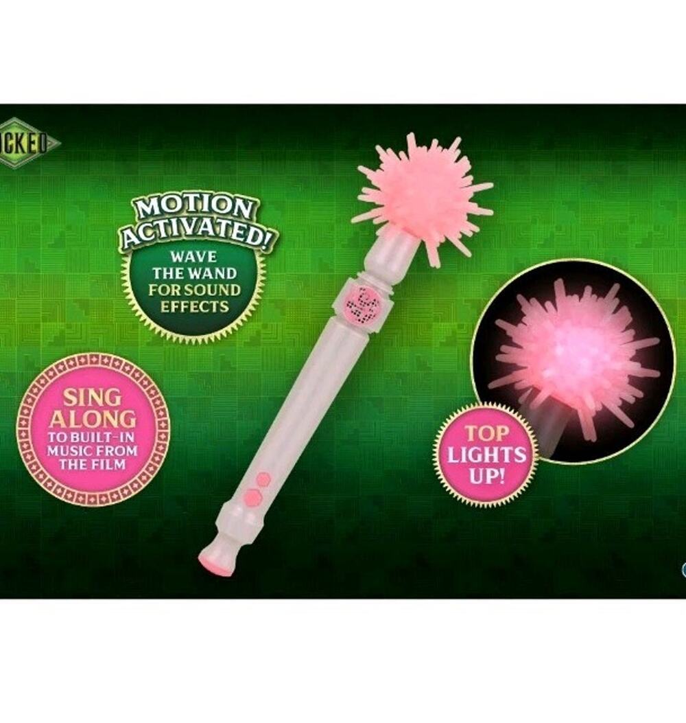 Wicked Glinda Microphone Magic Waving Wand Sing Along Karaoke Lights Music Pink